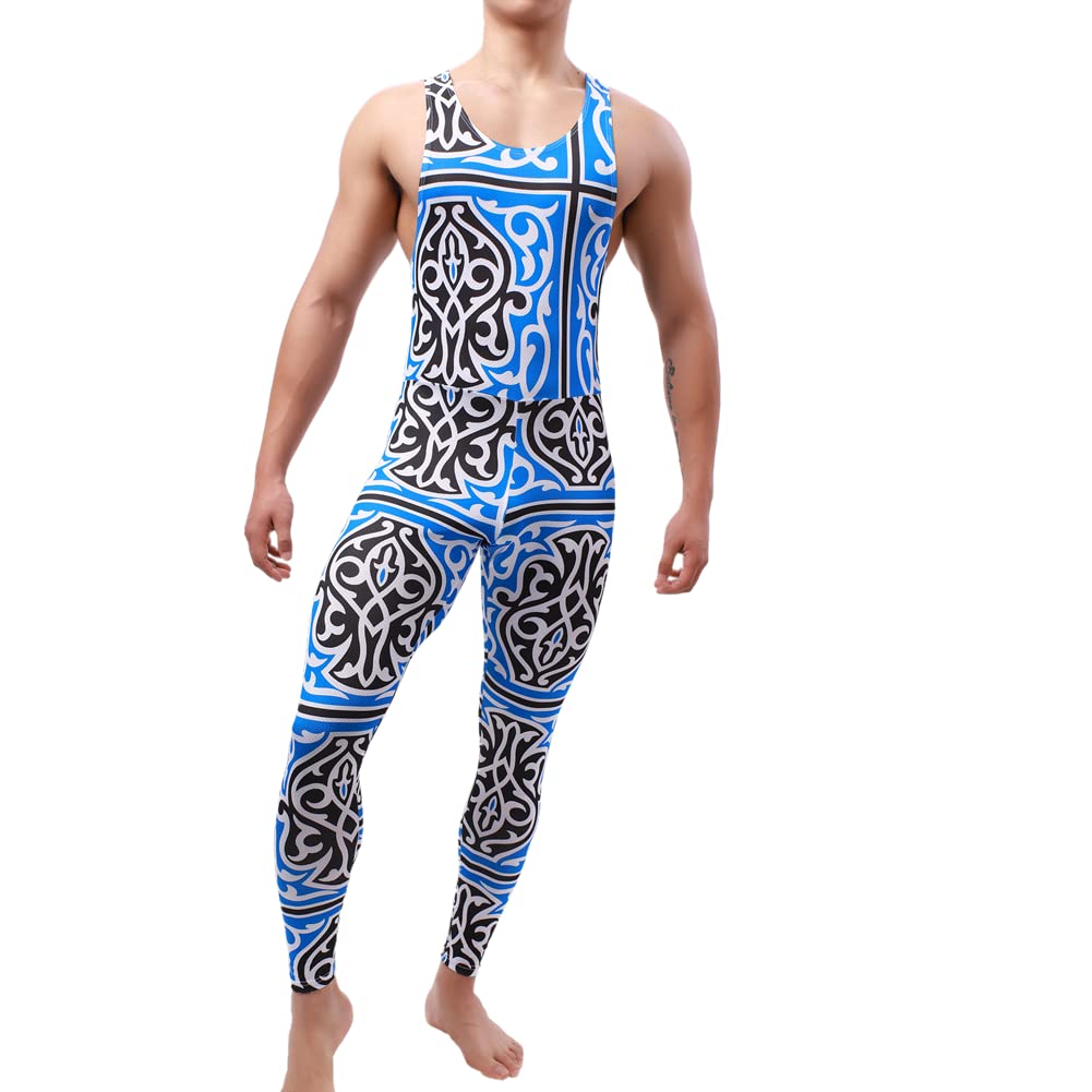 Herren Mode Gedruckt Ein Stück Bodysuit Wrestling Singlet Athletische Leotard Gym Sportswear Undershirt Vest Top