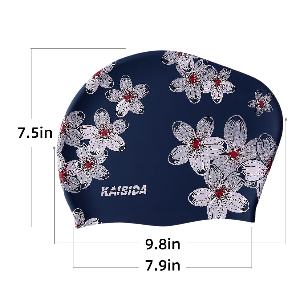 KAISIDA Womens Swim Cap for Long Hair High Elasticity Thick Silicone Swimming Hats for Women Unisex Adults Bathing Swimming Caps Keep Your Hair Dry - Image 4