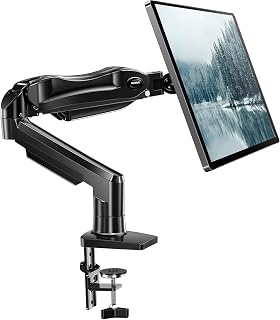 HUANUO FlowLift Single Monitor Arm 13-32 inch, Full Adjustable VESA Mount with Clamp & Grommet