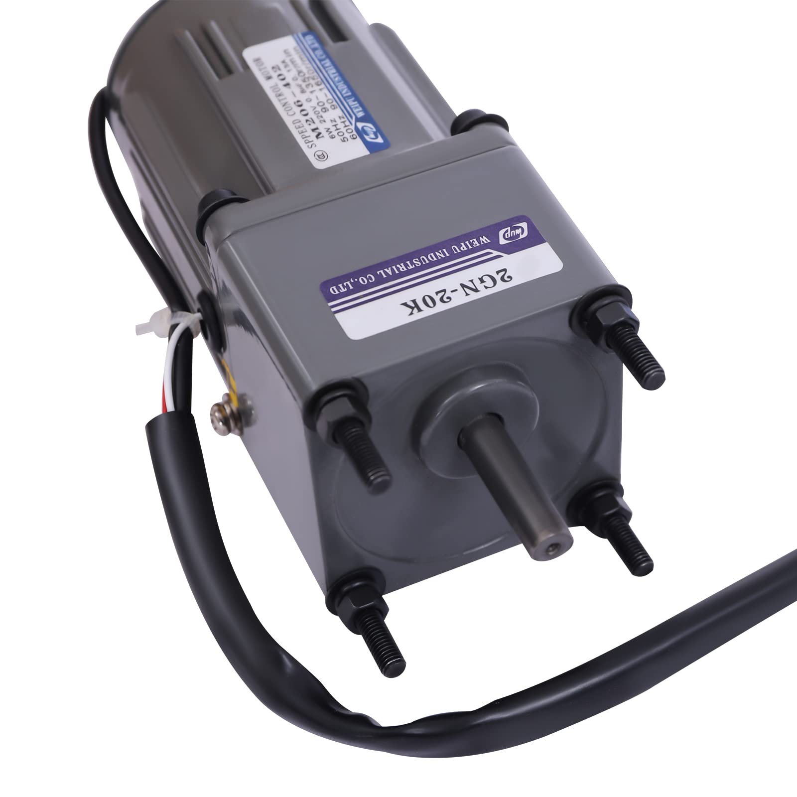 Getriebemotor Elektromotor,220V 1400rpm Getriebemotor mit Drehzahlregler,Motor mit Geschwindigkeitsregler Stufenlos Regelbarer 0-68rpm,Geräuscharm(6W 20K)