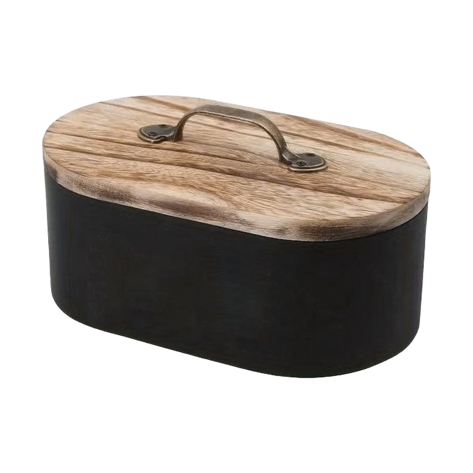 Contenedor de madera con tapa para eliminar el desorden de productos femeninos en el baño