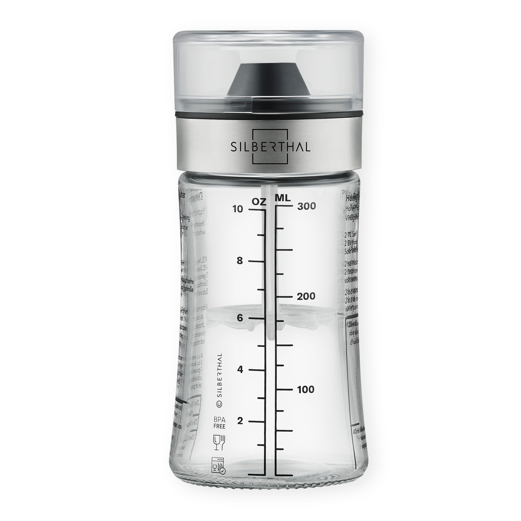 Silberthal Transparent Graduated Dressing And Vinaigrette Mixer 350 Ml - Salad Dressing Bottle - Salad Dressing Shaker