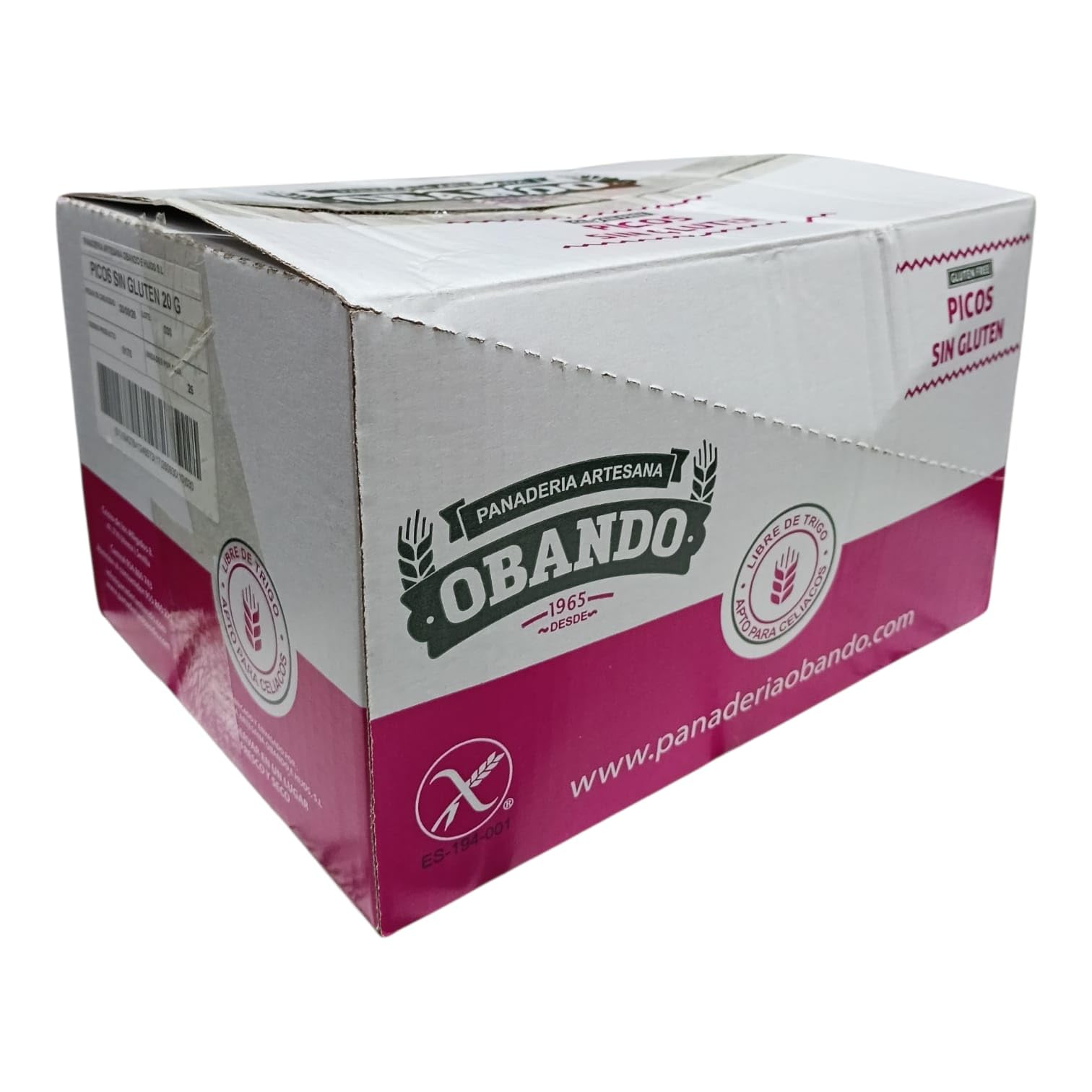 Picos de Pan Sin Gluten Artesanales Obando Pack 25 x 20 g Crujientes