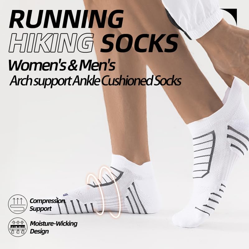 Mens running ankle socks,low cut compression socks with arch support,moisture wicking sports sock,breathable,4 pack2