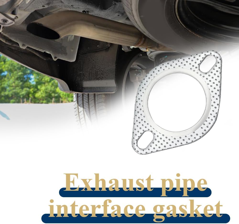 2Pcs Car Exhaust Gasket, Ultra Seal 2-Bolt 3-Inch Exhaust Flange Gasket, Reinforced High Temperature Gasket Exhaust Flange Gasket, Car Accessories Repalcement for OEM#120-06310-000202 (3IN)