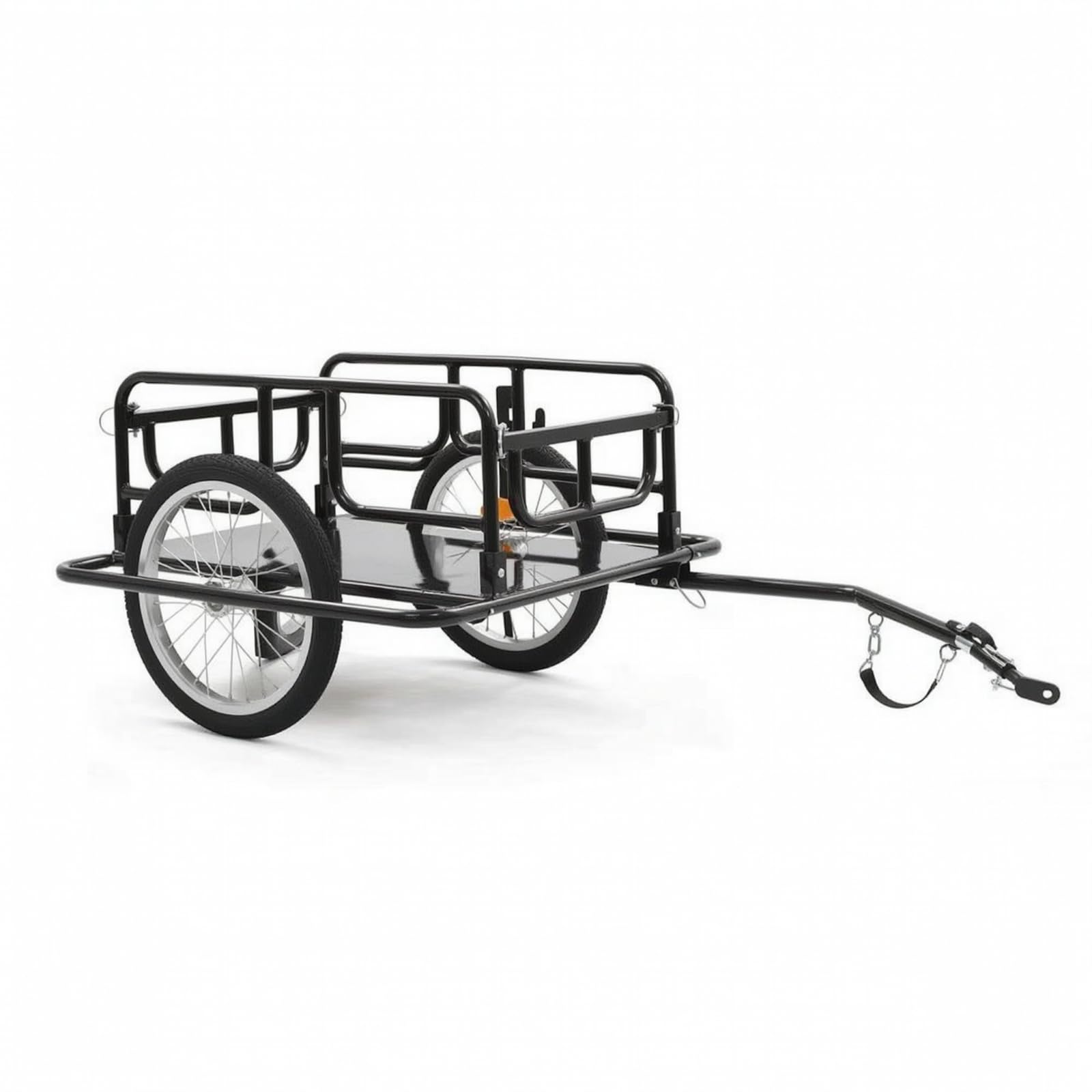 B Baosity Carro de Carga Plegable Remolque Bicicleta Tráiler Carrito Barandillas Ruedas Marco de Hierro Reforzado Estable y Fiable Adecuado para Compras Camping Jardinería Transporte Diario