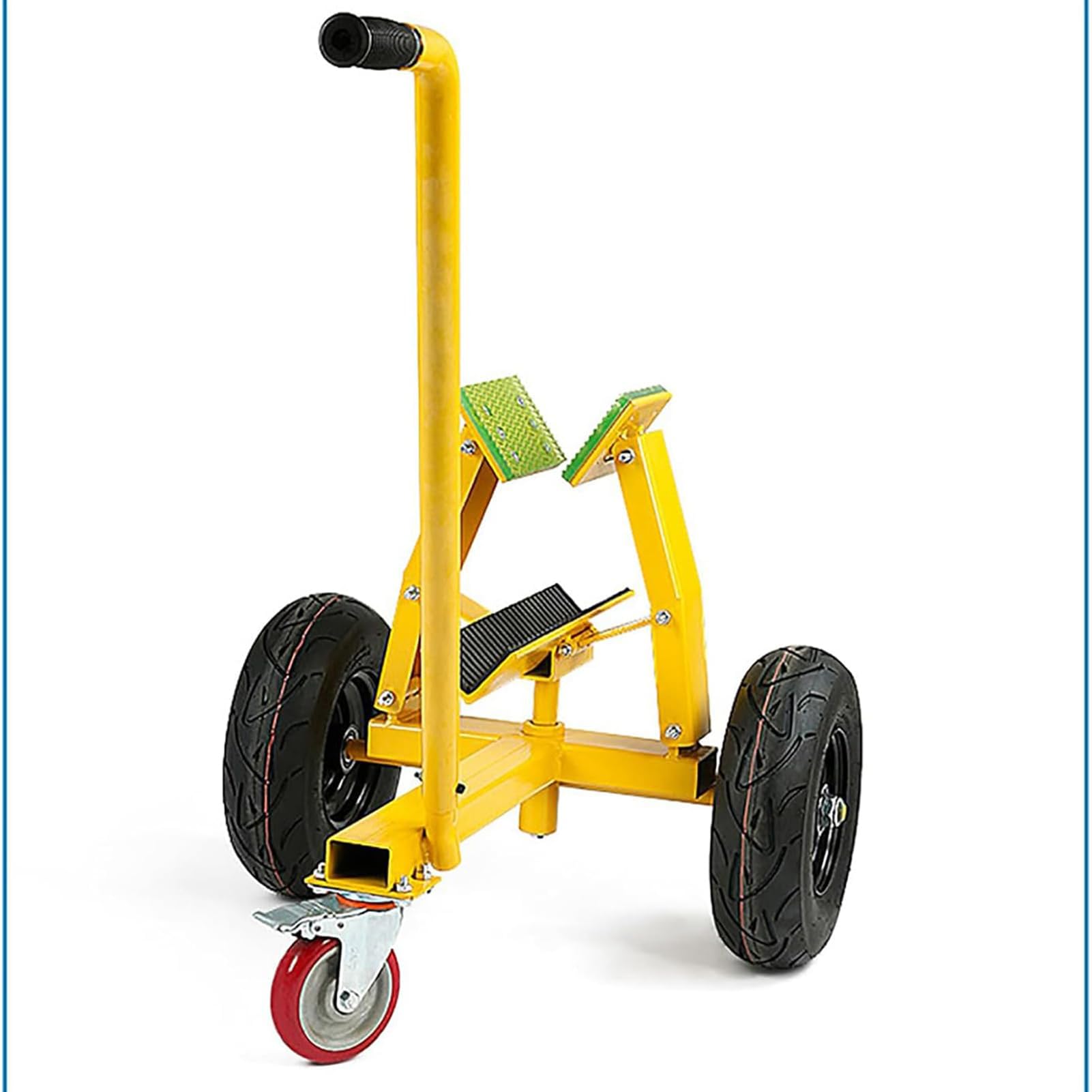 Herramientas de manejo de placas con ruedas de freno y palé en forma de V para un transporte seguro de materiales pesados