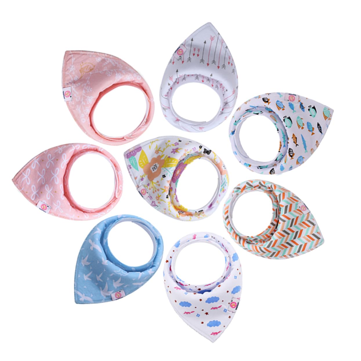 Abaodam 16pièces Bavoirs Bandana Coton Pour Garçon Fille Bavoirs Absorbants Pour Nourrissons Et Dentition Serviettes Salivaire De Unisexe