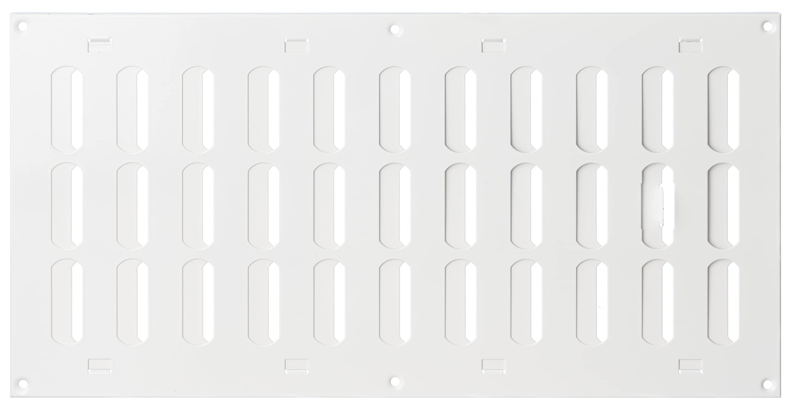 Steinberg14 White 400X200mm / 16X8 Inch Adjustable Sliding Hit And Miss Ventilation Grille - Metal Air Vent Cover