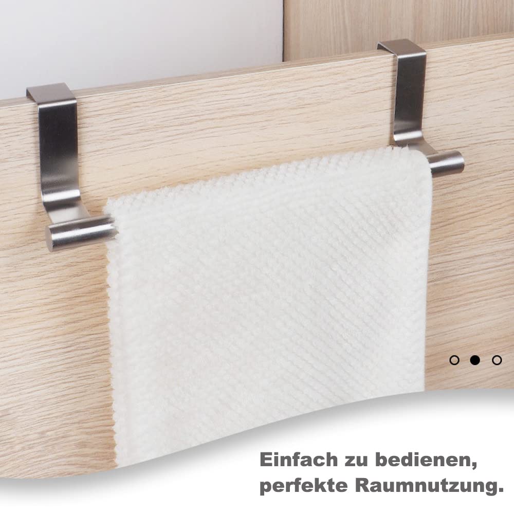 23 cm Over The Door Towel Holder, No Drilling Towel Rack Rails Door Hanging - Image 2