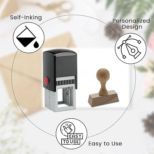 Miniatura 4 de Sello de dirección con monograma autoentintado personalizado con más de 10 diseños. 7+ diseños