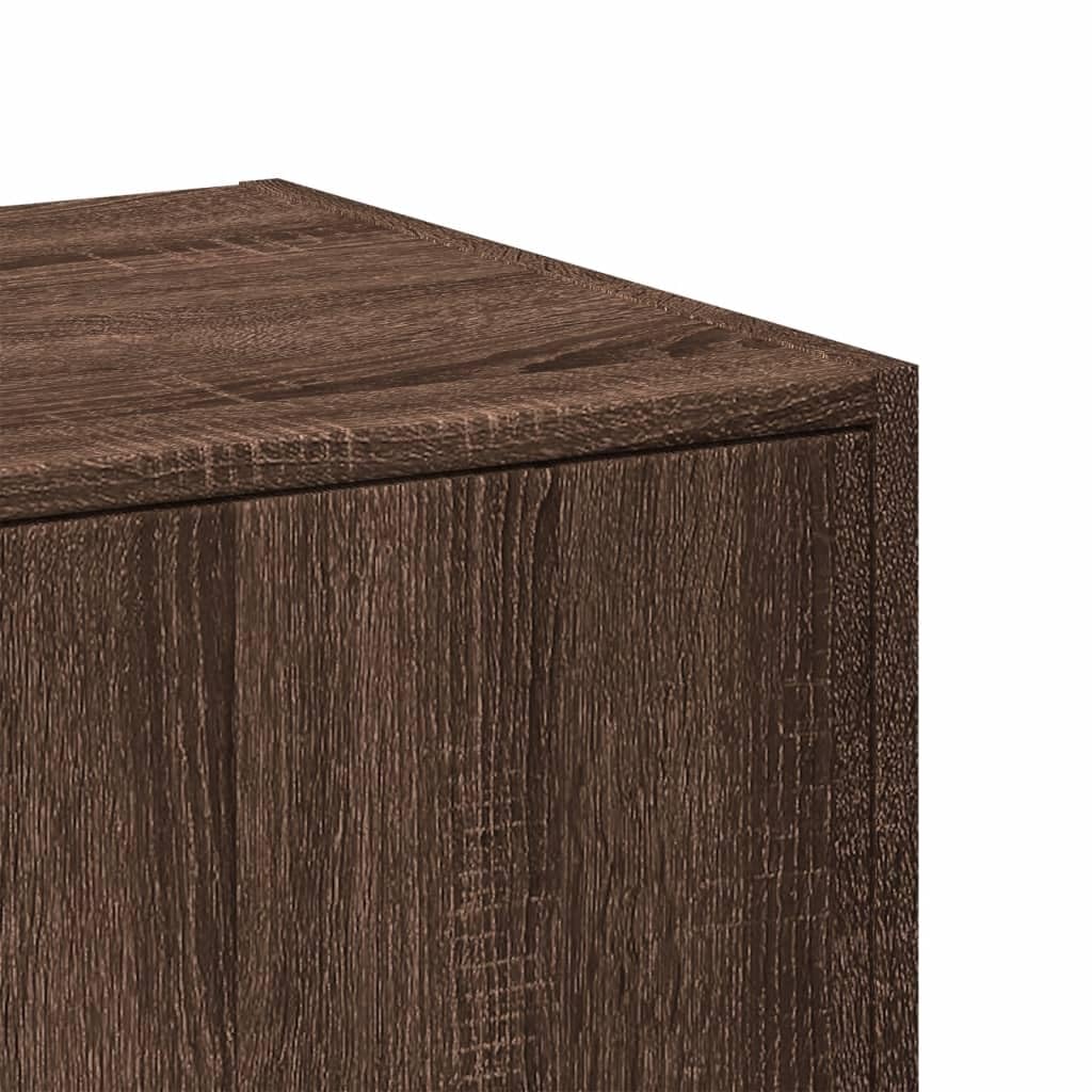 Armoire à pharmacie aspect chêne 40 x 41 x 118 cm - Commode avec 2 tiroirs - Armoire de rangement pour salon, couloir, cuisine