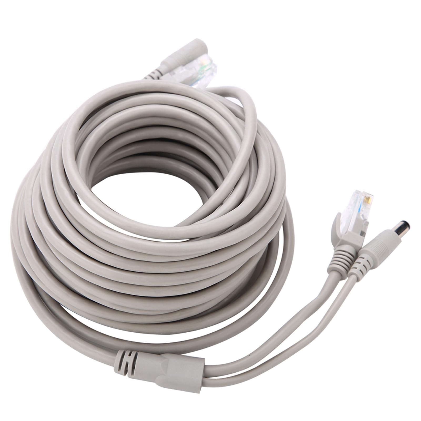 Câble de Surveillance RJ45 avec Alimentation DC, Compatible Caméras IP et Systèmes NVR, 10/100Mbps, pour Installation Intérieure et Extérieure
