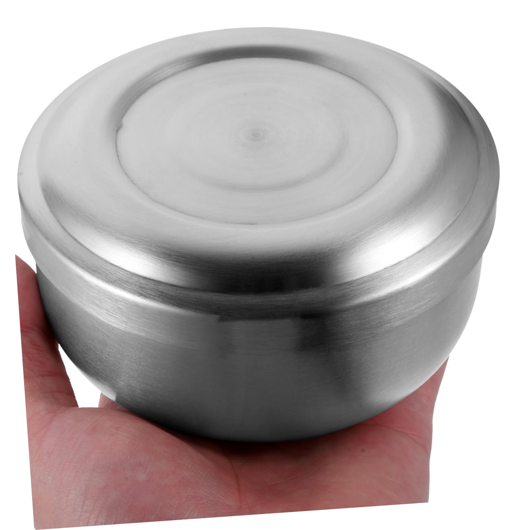 NOLITOY 4piezas Tazón De Afeitar Inoxidable Con Tapa Para Jabón De Afeitar Práctico y Duradero Para Hombres Casa o Barbería Plateado
