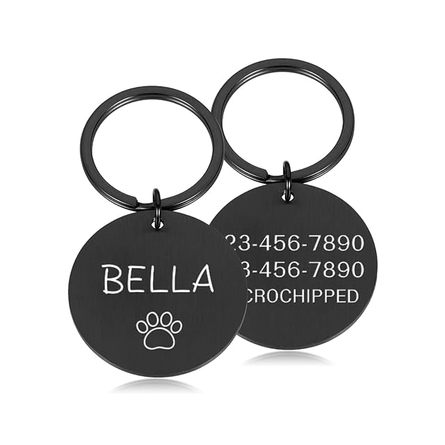 Customized Double-side Name Address Pet Dog Tags Cat Collar Pet ID Dog Tags Collars Stainless Steel Cat Tag…