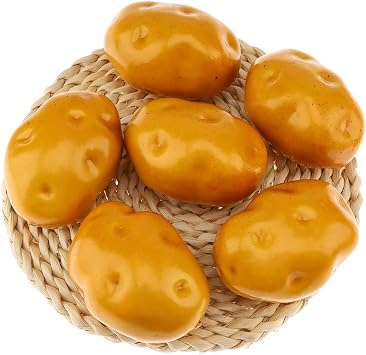 Gresorth 6 Pcs Artificial Potato Fake Potatoes Faux Vegetable Decoration