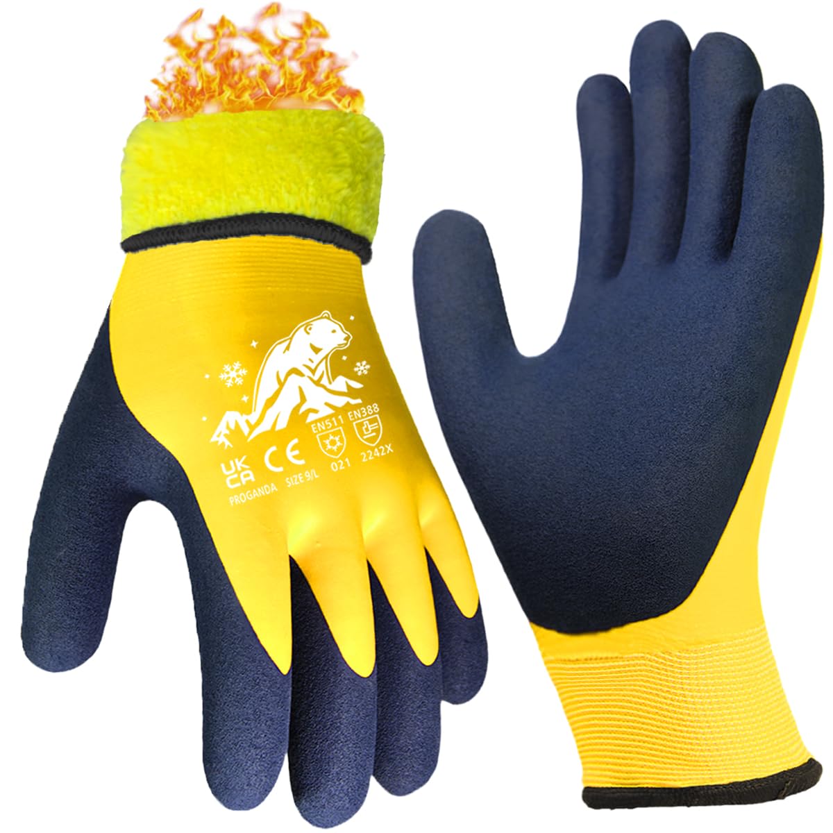 PROGANDA Waterproof Thermal Winter Work Gloves Fleece Liner Insulated Warm for Outdoor Cold Weather Car Washing Gardening Fishing Multipurpose — image 1