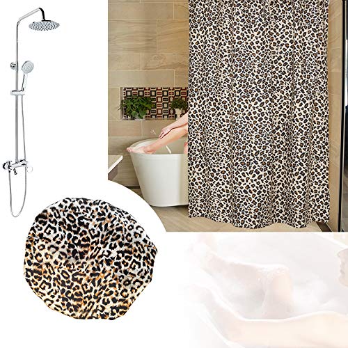Elecharm Designer Reusable Shower Cap, Leopard Stylish Bath Cap Double Layers Waterproof Bathing Shower Hat #TOP2