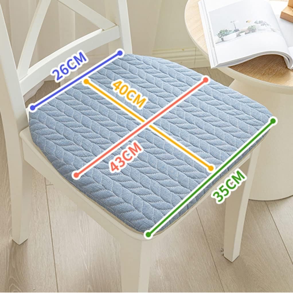 Pure Cotton Dining Chair Cushion, Set Of 1/2/4 Horseshoe Seat Cushion With Ties, Non Slip Chair Pad For Dining Chairs Kitchen Chairs Office Chairs ( Color : Dark gray-1 , Size : 40x43cm(Set Of 1) )
