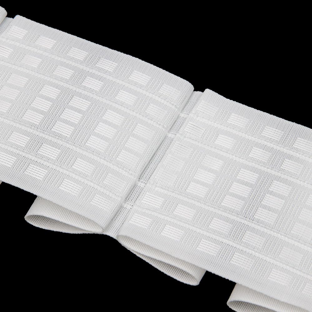 Oz-Is Dar Tekstil Gardinenband 50 Meter Flachfalten 80 mm, Multitaschenband 1:3.0, 100% Polyester, Weiß Faltenband zum Annähen für Vorhänge und Gardinen 4385P