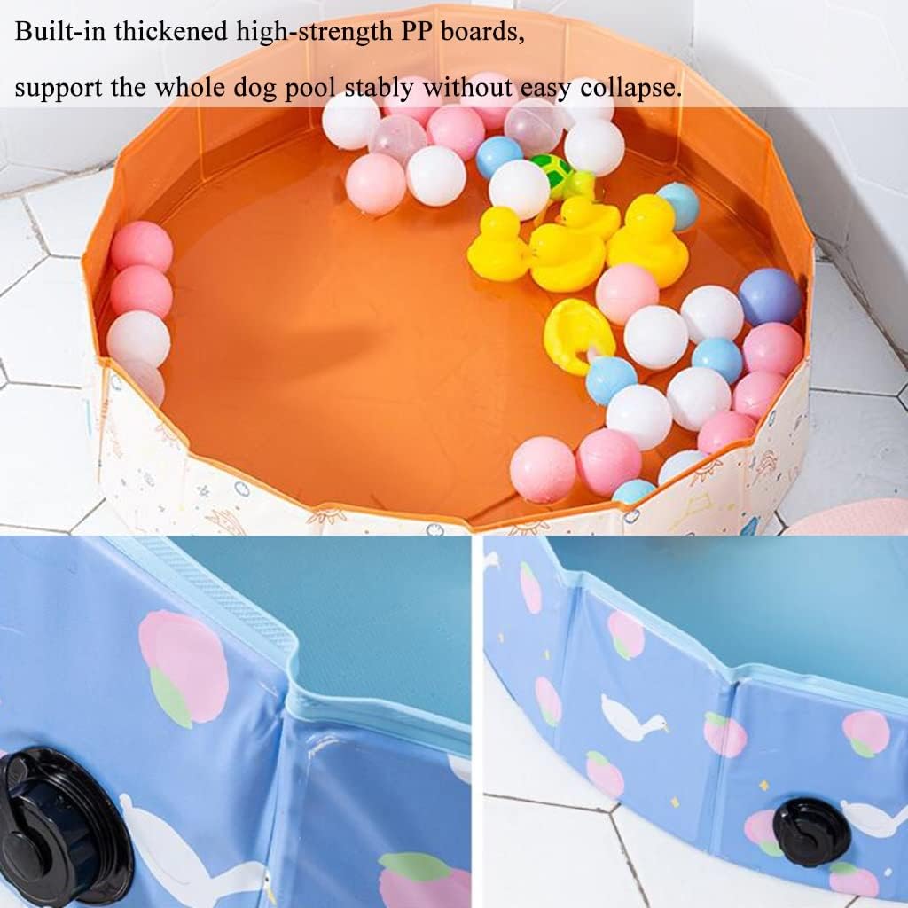 Dog Pool Foldable, Kiddie Pool Hard Plastic For Pets, Multifunctional Wading Pool, Dog Swimming Pool Portable Baths For Large Dogs, Outdoor Portable Bathtub For Puppy ( Color : /Orange , Size : 80*20