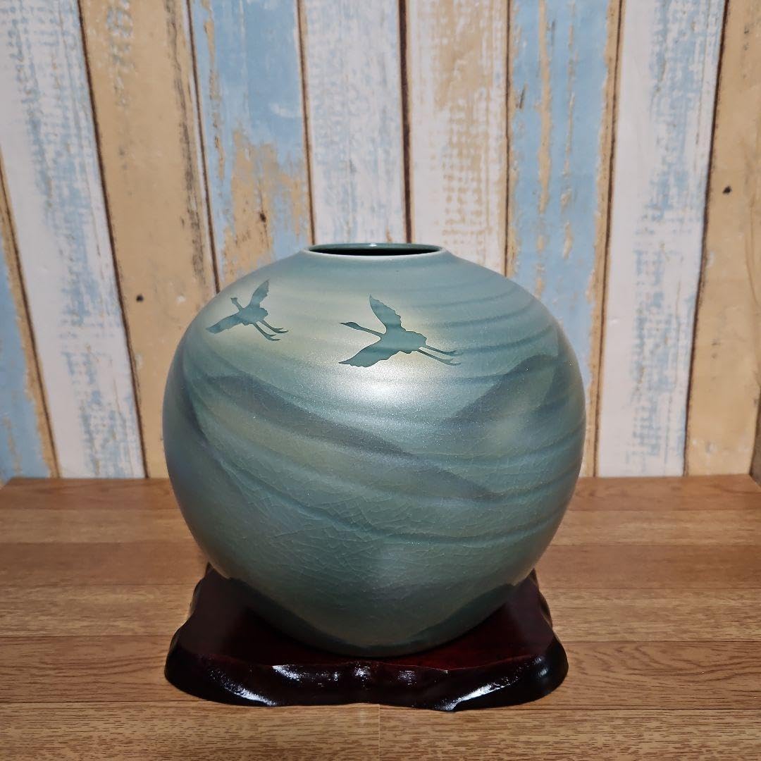 九谷焼 花瓶 香祥 山の景色