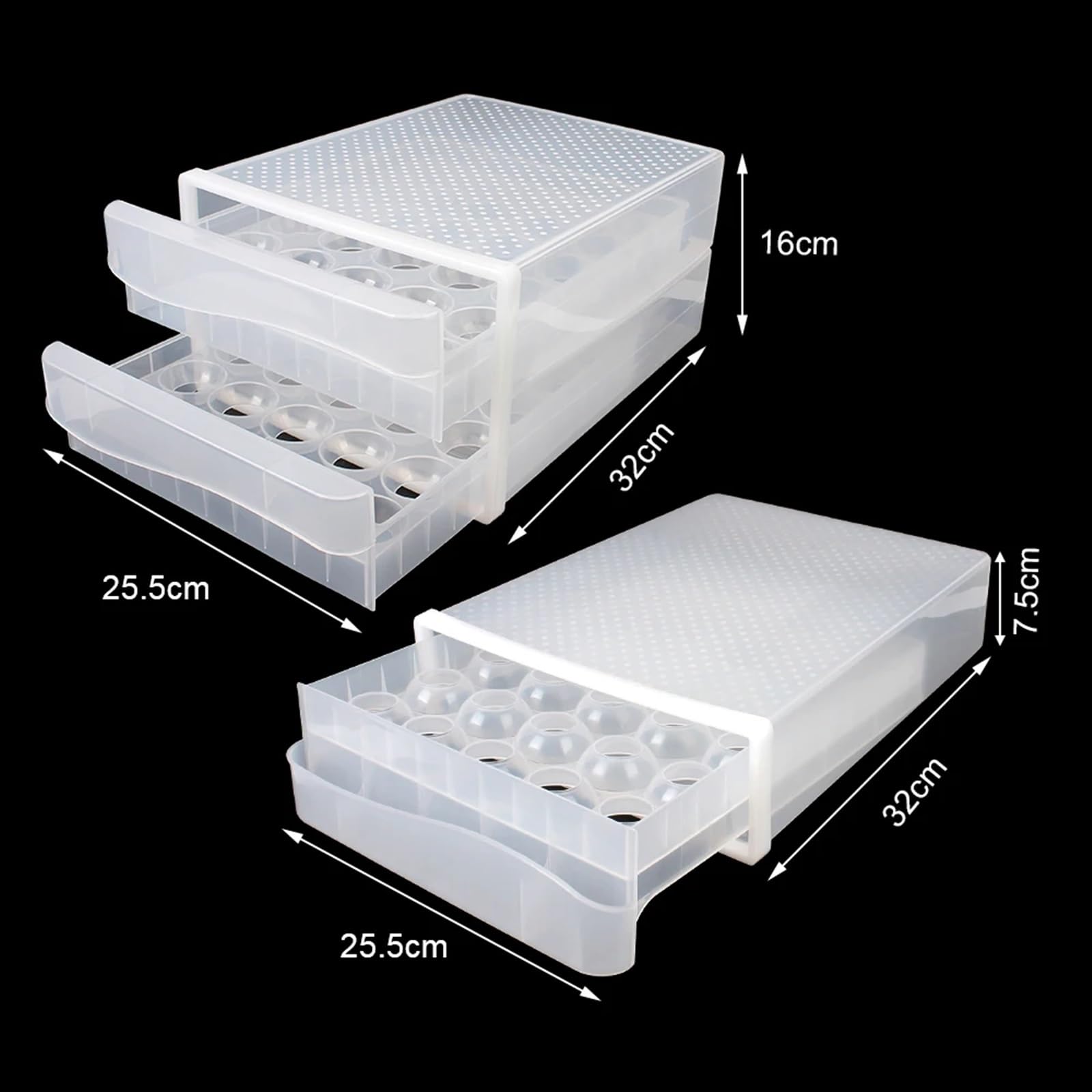 Suministros de Cocina, Soporte Transparente for refrigerador, Organizador de Huevos, Caja de Almacenamiento for Huevos, cajón, Bandeja for Huevos de una/Doble Capa(Single Layer)