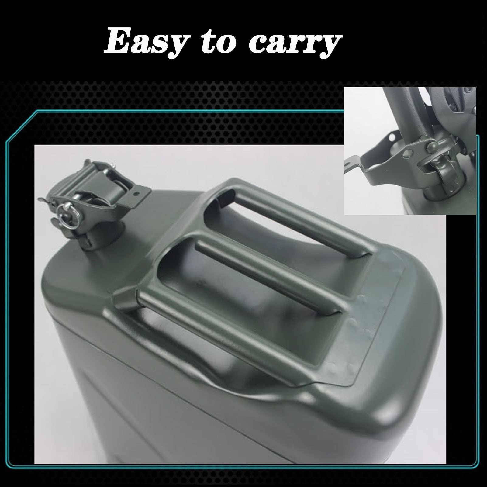 Recipientes para gasolina Tanque de combustible de gasolina de 10 l, contenedor de gasolina, tanque de almacenamiento de combustible de gasolina de respaldo para motocicletas, camiones, verde milita