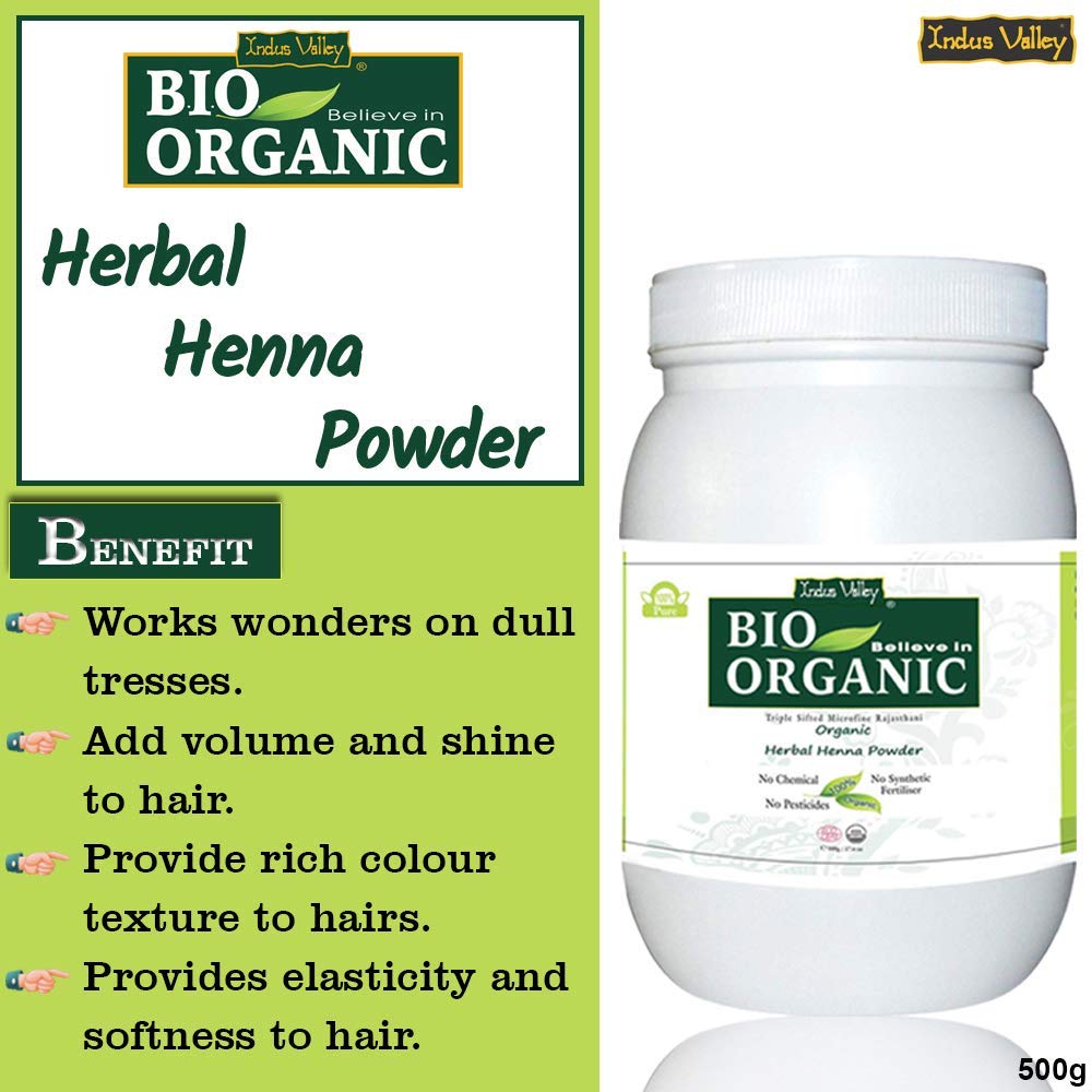 INDUS VALLEY Herbal Henna Powder Jar Pack - Set of 2 (500g*2=1000g) - Image 3 thumbnail