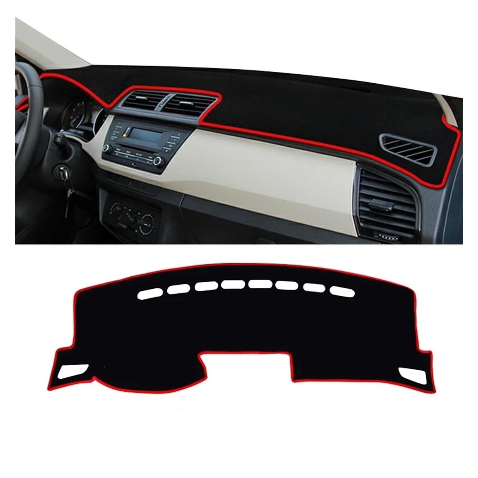 Alfombrilla salpicadero Skoda Fabia 3 2015-2020 protectora negra 3