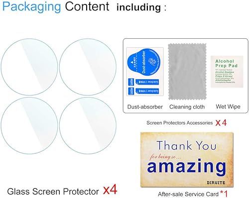 Miniatura 2 de Paquete de 4 protectores de pantalla de vidrio templado para Garmin Forerunner 220/225/230/235/620/630, dureza 2.5D 9H, película protectora de