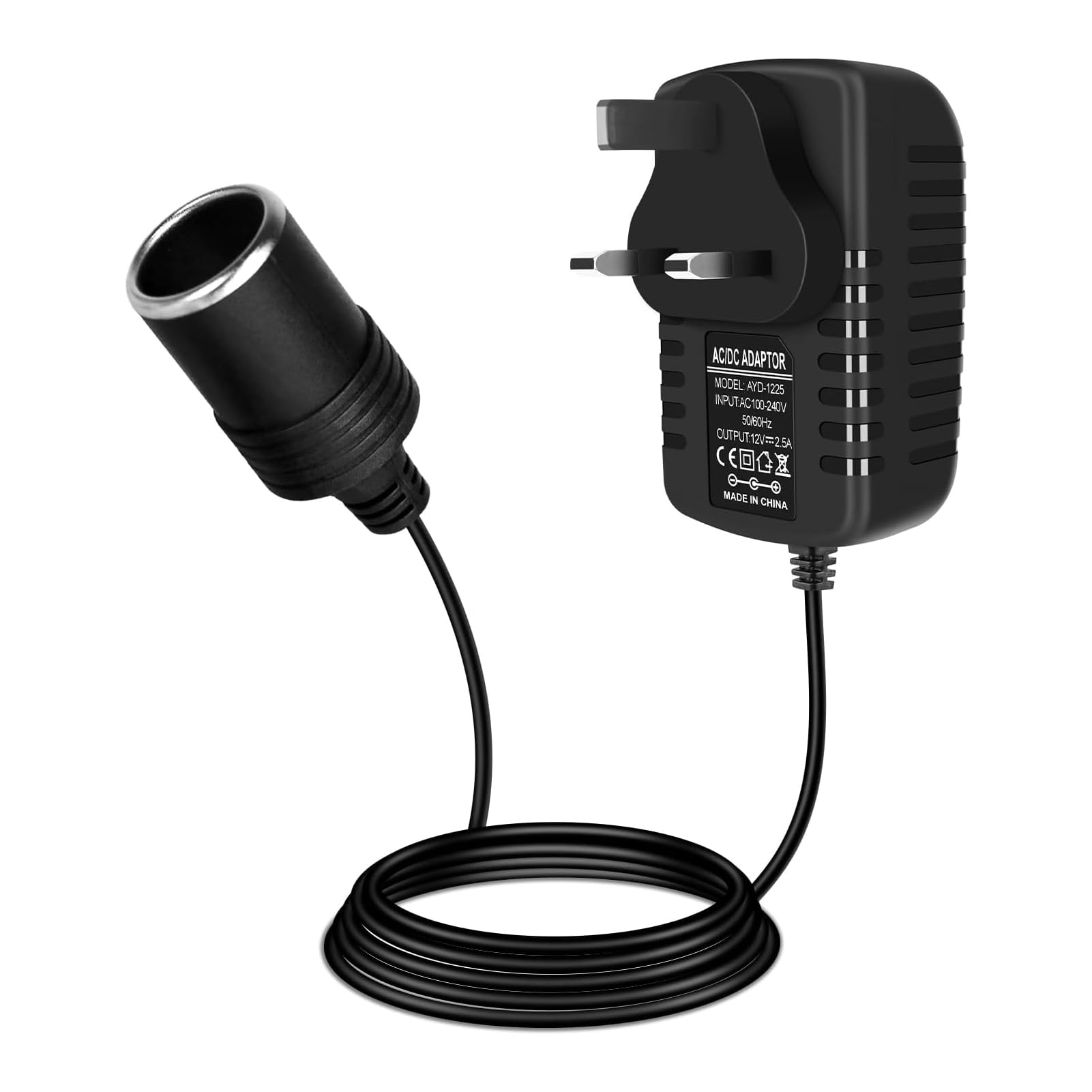 Car Power Inverter, 240V AC to 12V DC Adapter, 2A Cigarette Lighter Socket to UK Plug, Low Power AC to DC Voltage Converter for MP3 Fan Dash Cam, Max Power 24W, Compact Home Use for Car Electronics — view 7