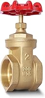 SYWUWV 2" NPT Brass Gate Valve - Heavy Duty Female Thread Manual Wheel Handle Sluice Valve for Water Oil Gas Plumbing HVAC DN50