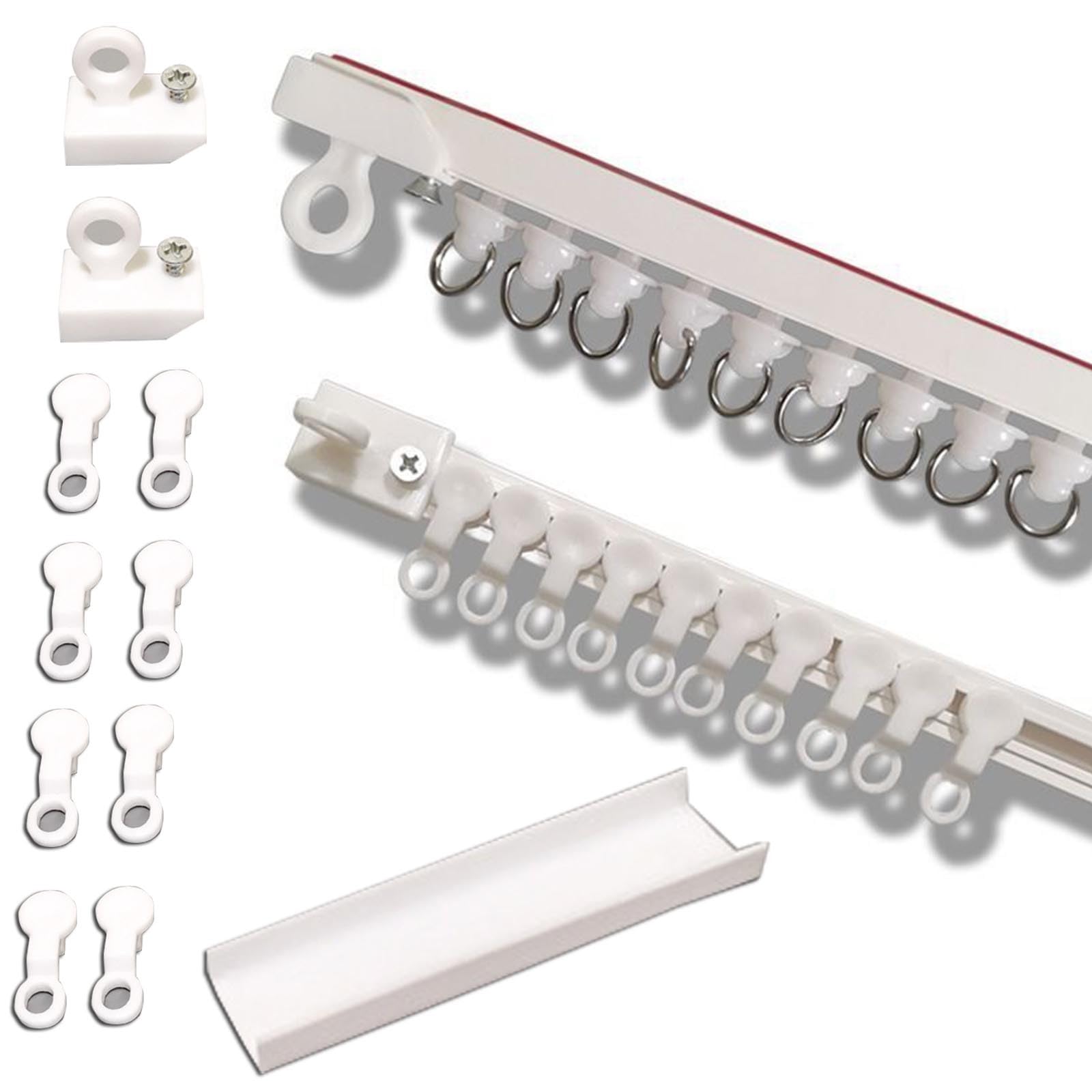 Tringle à rideau adhésive de 0,4 à 5 m - Fixation au plafond ou au mur - Installation facile - Longueur : 2,7 m - Parfaite pour la décoration d'intérieur - Polyvalente et durable