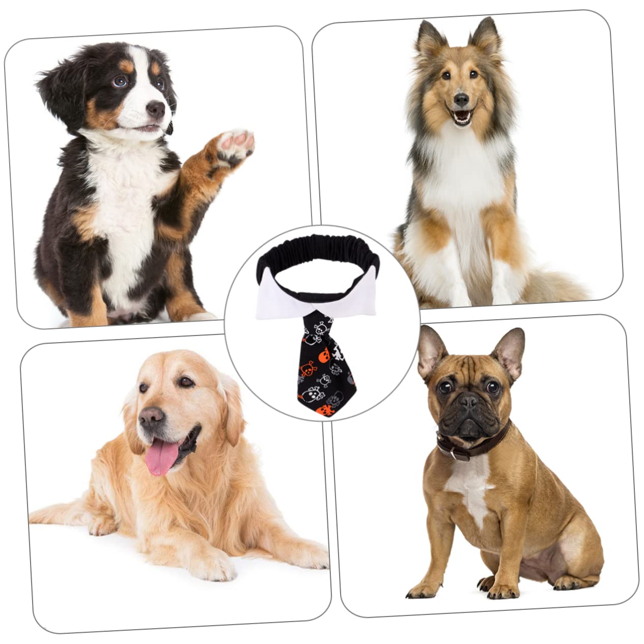 FOMIYES 3 Pezzi Di Halloween Cane Con Teschi Comode Cravatte in Cotone Per Animali Domestici Per Occasioni Festive Taglia S
