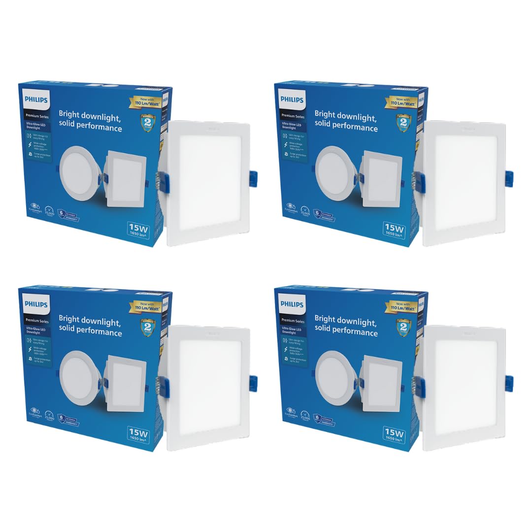 Philips UltraGlow LED Recessed Panel Lights - Pack of 4 -7