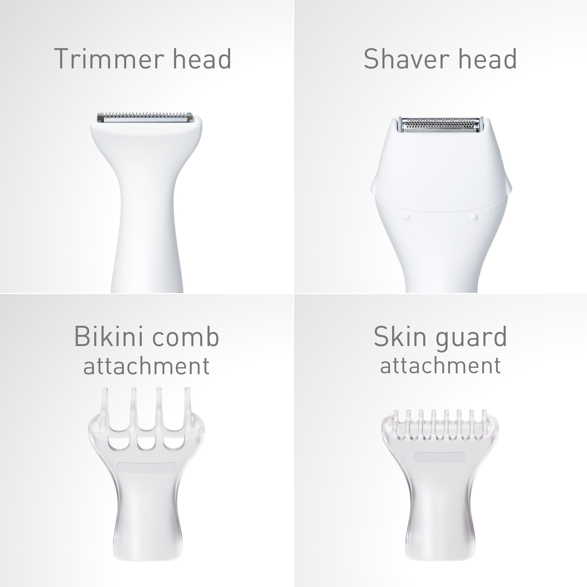 Panasonic Wet/Dry Bikini Shaver & Trimmer for Women with 4 Attachments for Gentle Grooming in Sensitive Areas, Battery-Operated – ES-WWV6-N