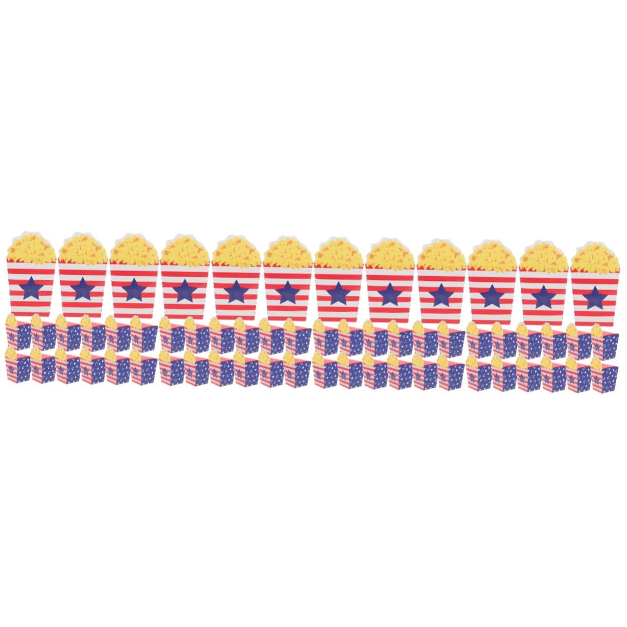 120 Pezzi Scatole Popcorn Tema Usa per Feste Indipendenza Contenitori Snack Resistenti e Creativi per Caramelle e Biscotti per Party e Regali