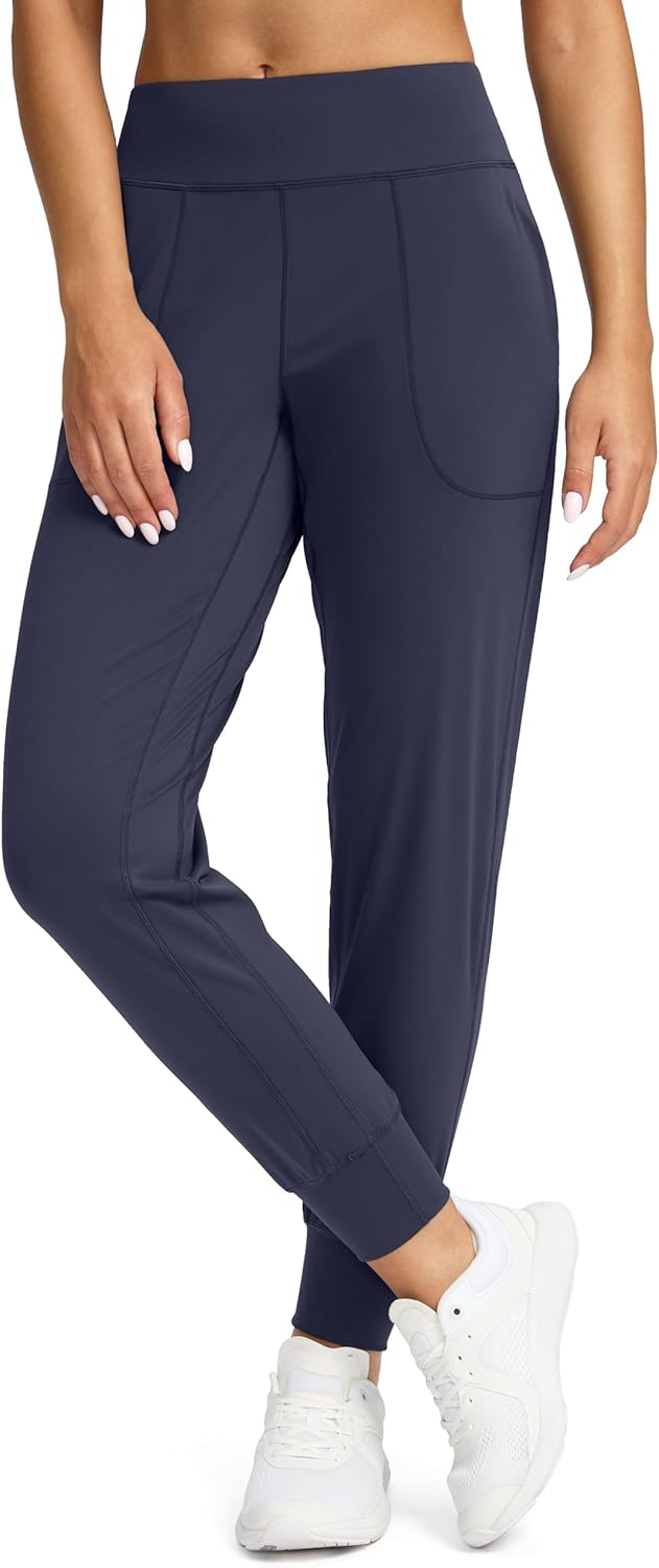 Soothfeel Women's Joggers with Zipper Pockets Petite/Regular/Tall High Waisted Athletic Workout Yoga Pants Joggers for Women - Image 6