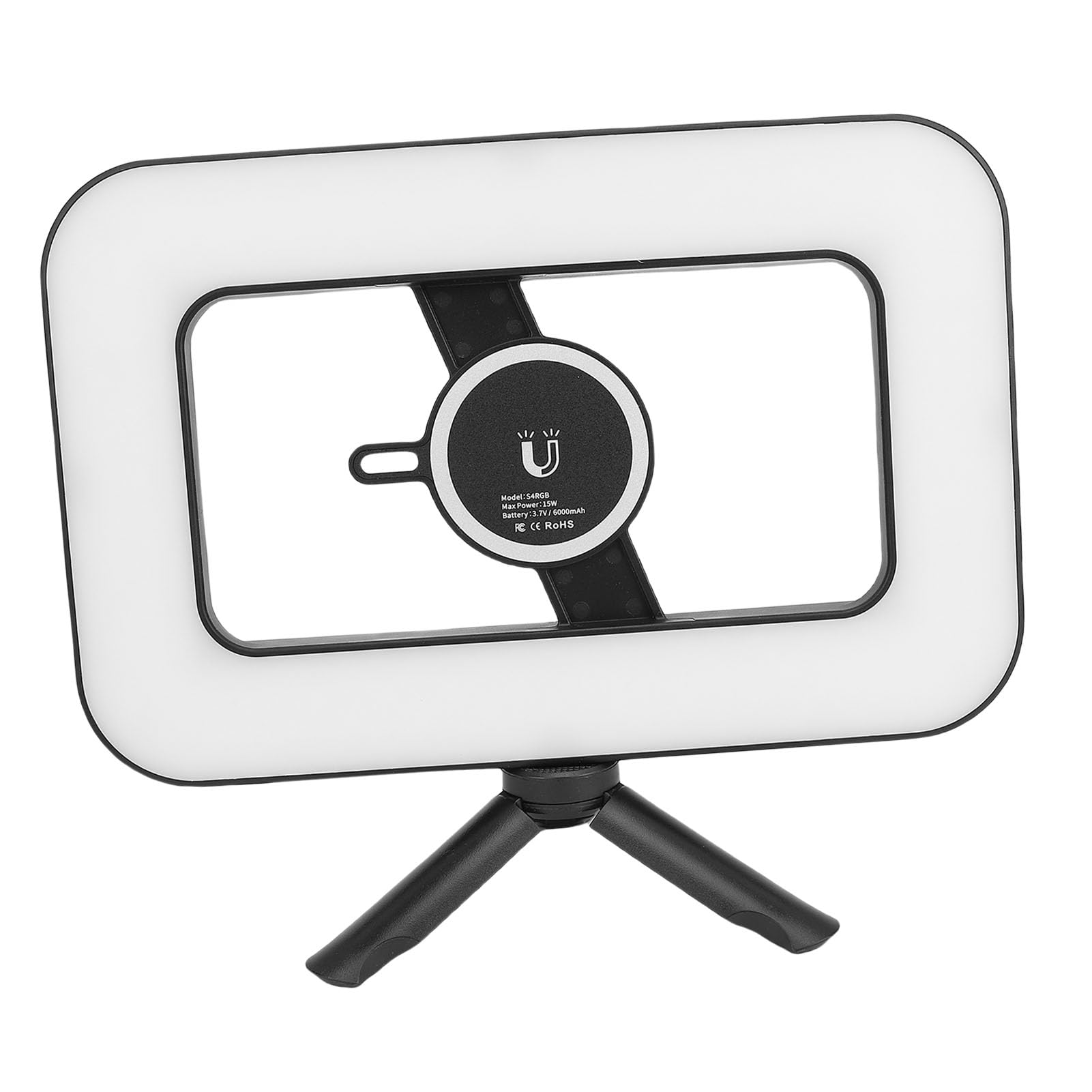 Equipo de Vídeo para Teléfono Inteligente con Luz, RGB 0-359° Amplio Rango de Color 2500-6500K Estabilizador Móvil de Luz LED Ajustable con Temperatura, con Batería de 6000 MAh