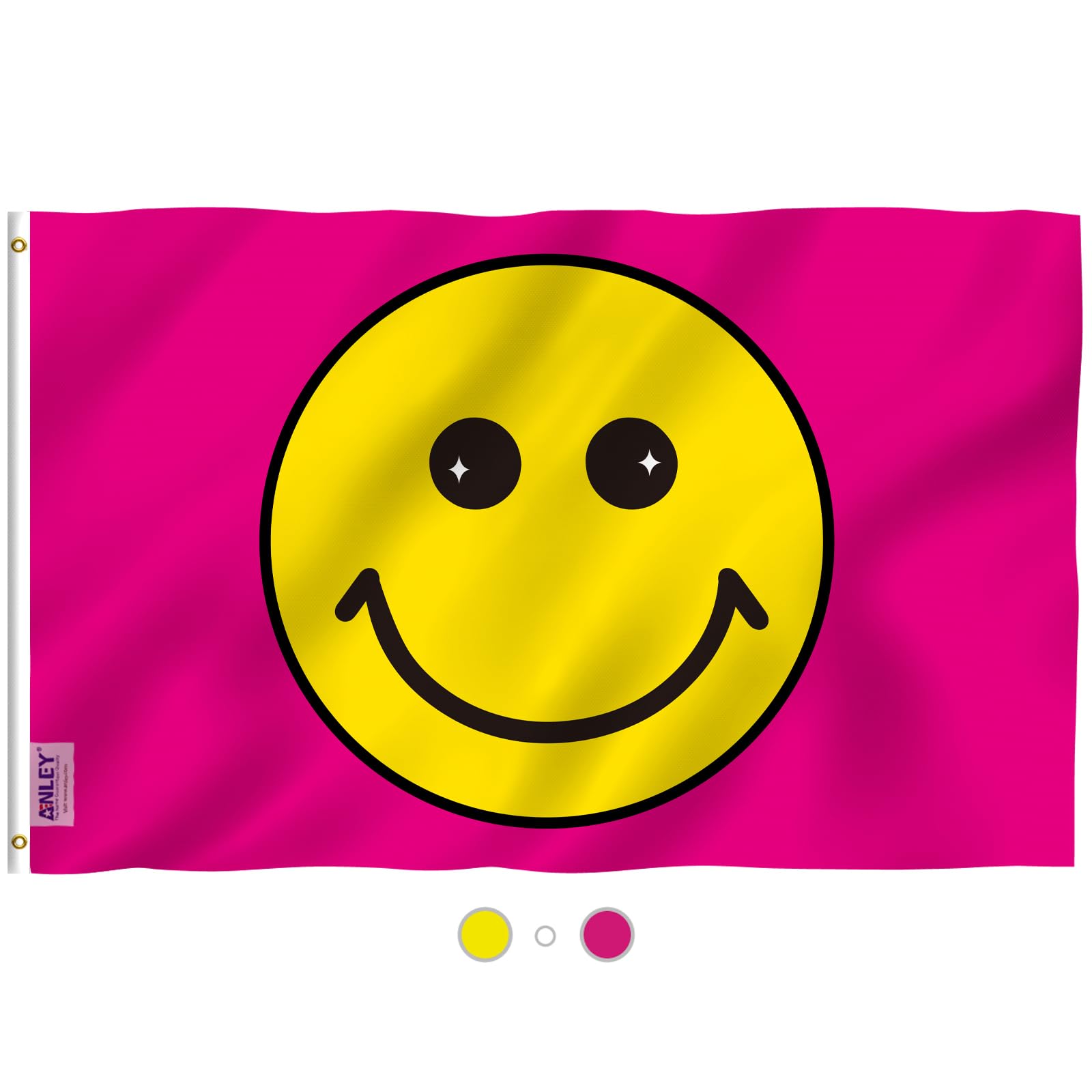 Amazon.com : Anley Fly Breeze 3x5 Foot Pink Happy Face Flag