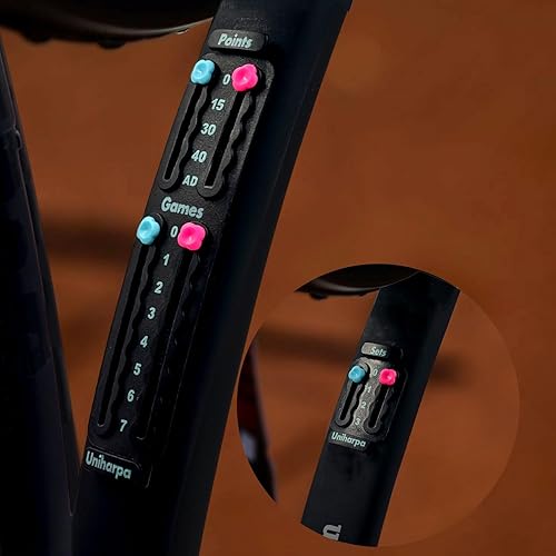 Miniatura 2 de Uniharpa Raqueta de tenis portátil y marcador de pádel, tablero de puntuación pequeño fácil de montar para mantener la puntuación de puntos, juegos