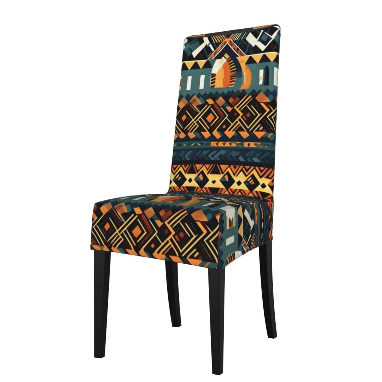 YYHHAOFA African Tribal Ethnic Texture Prints Protection Cover for Dining Chair - Stretch Slipcovers, Easy Refresh for Your Dining Room & Event Decor