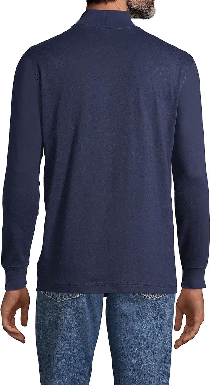 Lands' End Men's Super-T Cotton-Blend Mock Turtleneck Shirt - Image 2