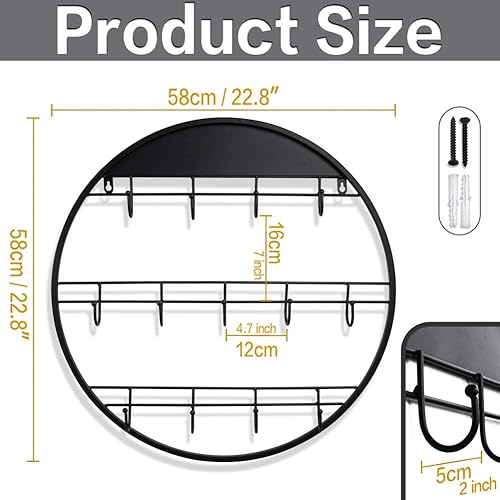 Vista 4 de AJART Soporte para tazas de decoración de cafeteras: 22 "redondo cuadrado para taza de café para el hogar, cocina, oficina, comedor, cafetería, bar