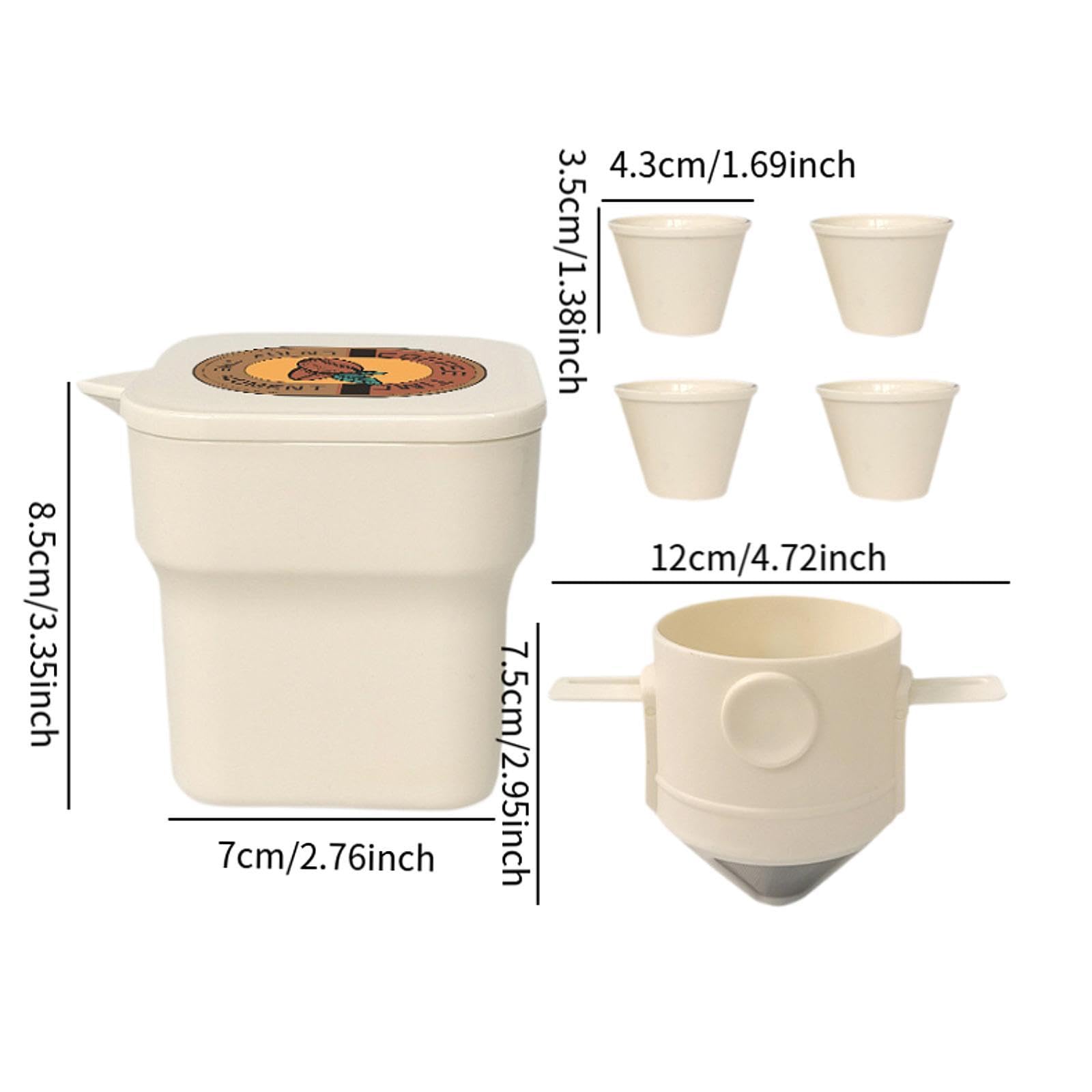 Pour over Coffee Maker Set, Gift Hand Drip Coffee Set, Stainless Steel Coffee Kit for Coffee Shop Backpacking Birthday