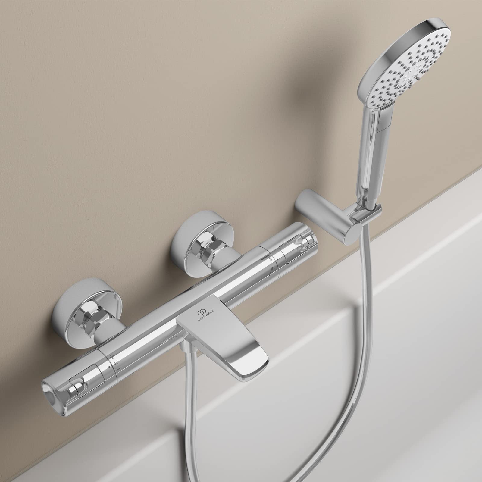 Ideal Standard Mitigeur thermostatique Bain-Douche Ceratherm T50 Sécurité & Anti-Brûlure Fonction Eco A7223AA