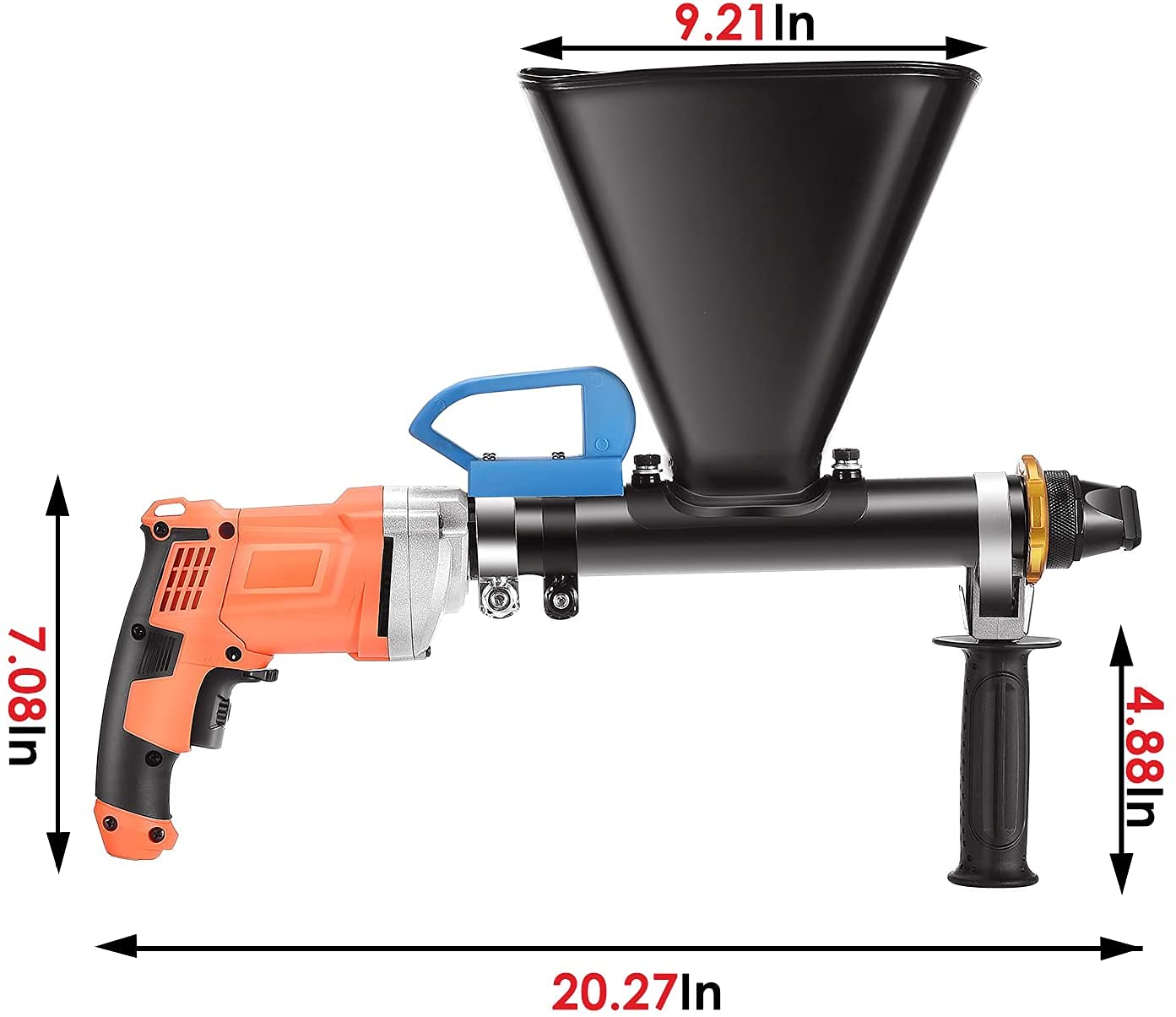 Elektryczny pistolet do zaprawy do zaprawy, przenośny Pointing Grouting Caulking Sprayer, narzędzie ze stali nierdzewnej 950W, 4,7L pistolet aplikator z 2 dyszami, czarny