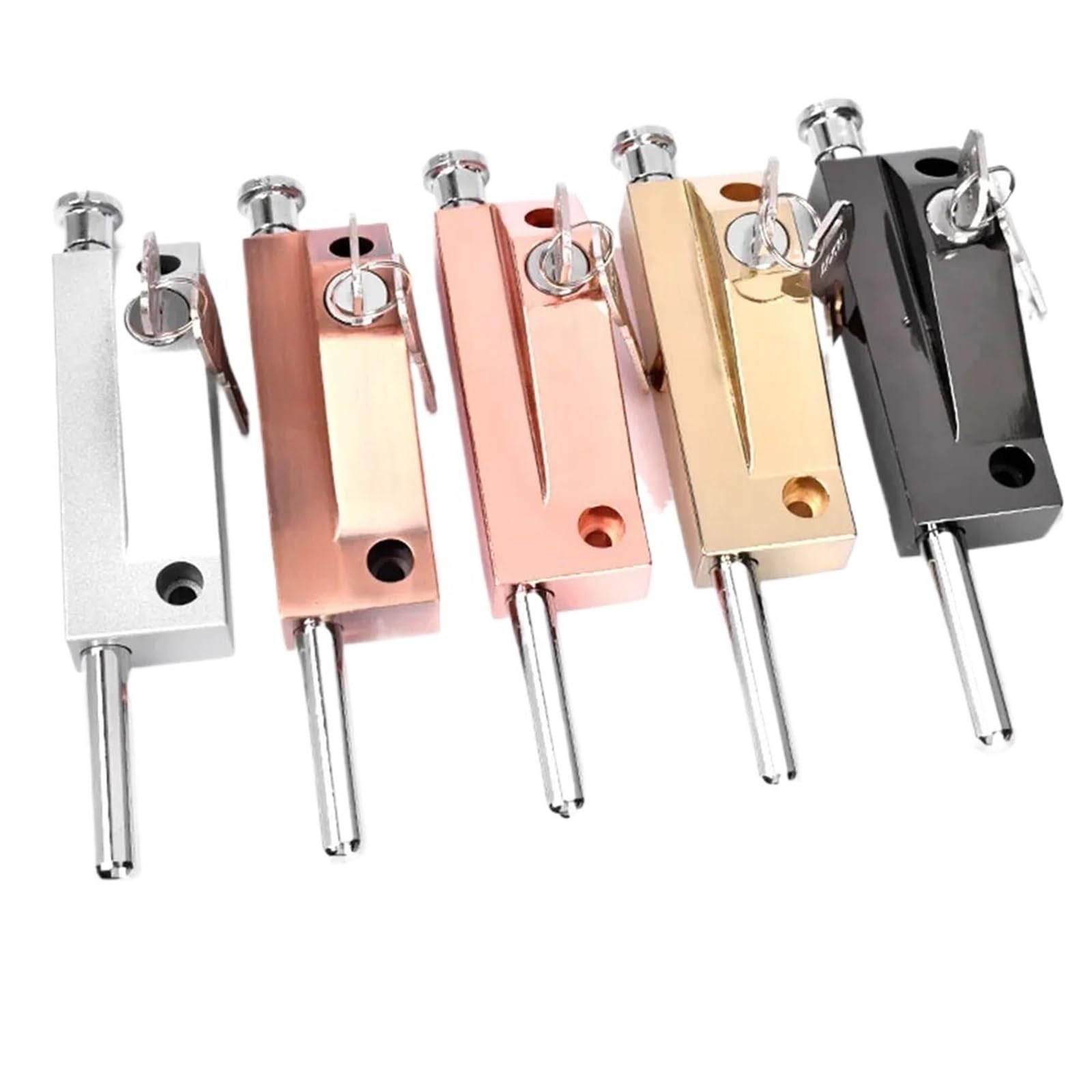 Cerradura de pestillo puerta aleación aluminio, perno seguridad con tornillos y 2 llaves, herrajes multiusos for el hogar Para Puertas(Rose gold)