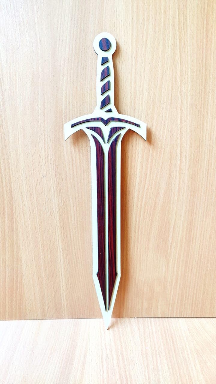 MeeCraft Wooden Battle Toy Sword for Kids, 43.7x11.4cm, Beige and Dark Brown, Children Fun Activity Toys. (B0D4VTXLFR) Amazon Price History, Amazon Price Tracker